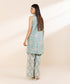 Women's Unstitched Printed Linen Blue 2 Piece Suit